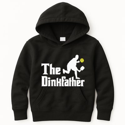 The Dinkfather Funny Pickleball Player Paddleball Lover Kids Hoodie