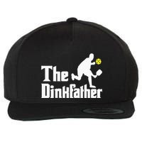 The Dinkfather Funny Pickleball Player Paddleball Lover Wool Snapback Cap