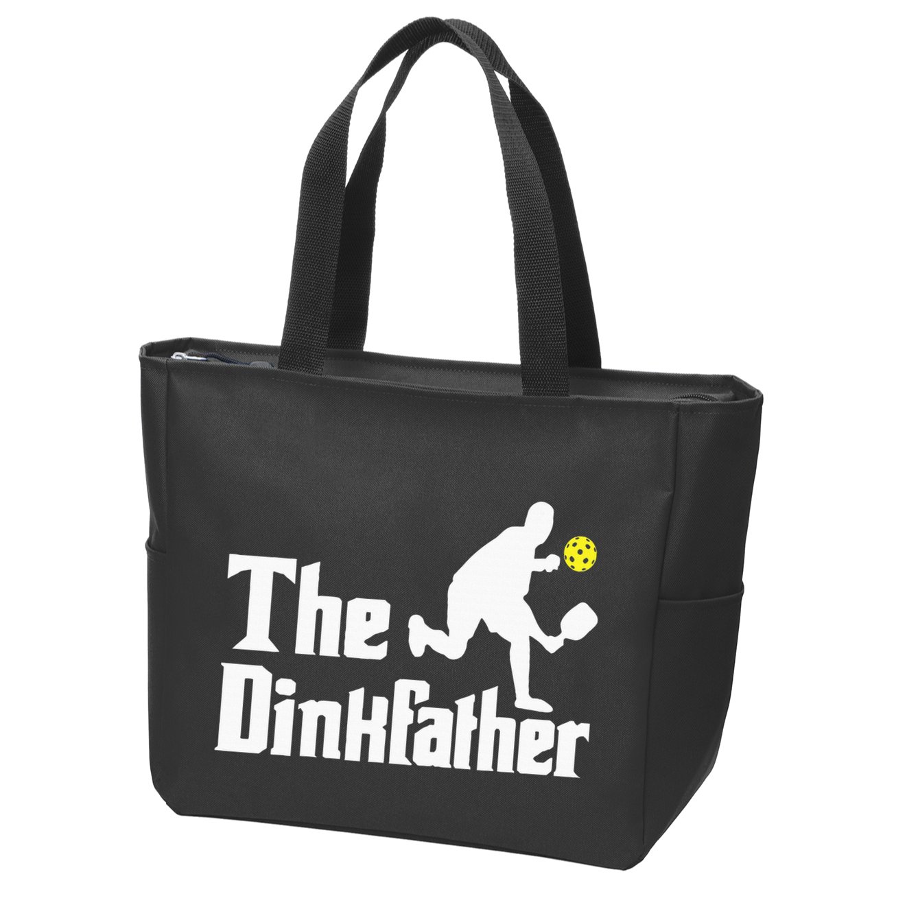 The Dinkfather Funny Pickleball Player Paddleball Lover Zip Tote Bag