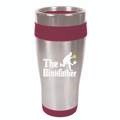 The Dinkfather Funny Pickleball Player Paddleball Lover 16oz Travel Tumbler
