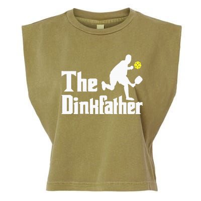 The Dinkfather Funny Pickleball Player Paddleball Lover Garment-Dyed Women's Muscle Tee