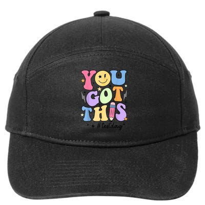 Test Day For Teacher Student Boy Girl Kids Groovy You Got This Motivational Testing Day Teacher Student 7-Panel Snapback Hat