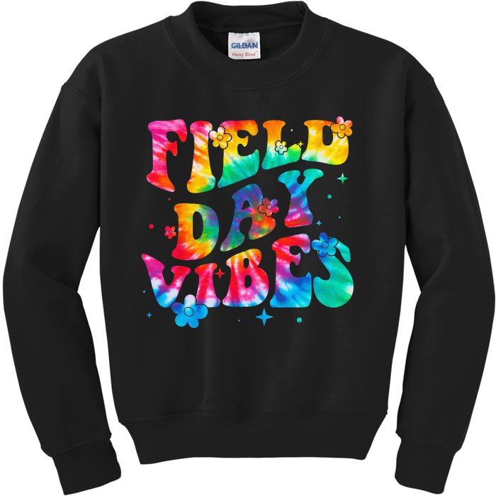 Tie Dye Field Day Vibes Last Day Of School Field Day Teacher Kids Sweatshirt