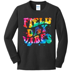 Tie Dye Field Day Vibes Last Day Of School Field Day Teacher Kids Long Sleeve Shirt