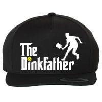 The Dink Father Pickleball Dad Funny Pickleball Wool Snapback Cap