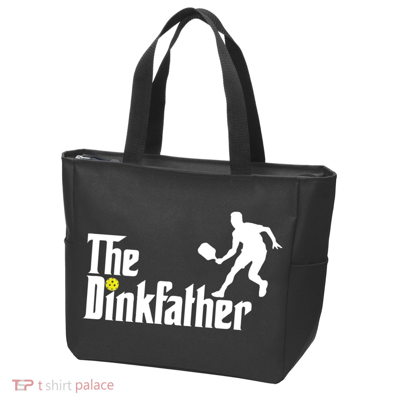 The Dink Father Pickleball Dad Funny Pickleball Zip Tote Bag