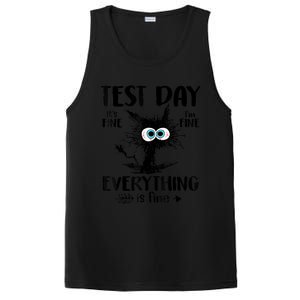 Test Day Funny Stressed Cat Teacher Student Testing Day PosiCharge Competitor Tank