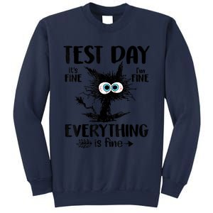 Test Day Funny Stressed Cat Teacher Student Testing Day Sweatshirt