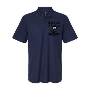 Test Day Funny Stressed Cat Teacher Student Testing Day Softstyle Adult Sport Polo