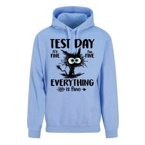 Test Day Funny Stressed Cat Teacher Student Testing Day Unisex Surf Hoodie