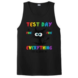 Test Day Funny Stressed Cat Teacher Student Testing Day PosiCharge Competitor Tank