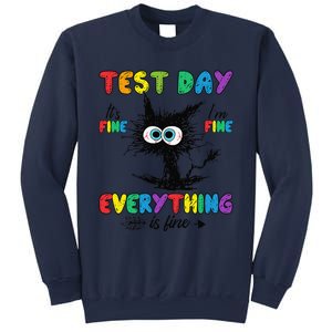 Test Day Funny Stressed Cat Teacher Student Testing Day Sweatshirt