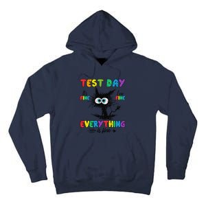 Test Day Funny Stressed Cat Teacher Student Testing Day Tall Hoodie