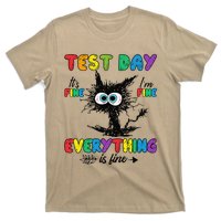 Test Day Funny Stressed Cat Teacher Student Testing Day T-Shirt