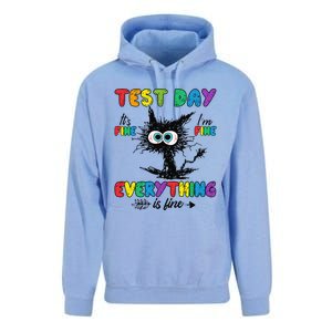 Test Day Funny Stressed Cat Teacher Student Testing Day Unisex Surf Hoodie