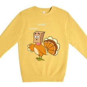 Thanksgiving Dog Fake Dog Woof Thanksgiving Turkey Premium Crewneck Sweatshirt