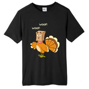 Thanksgiving Dog Fake Dog Woof Thanksgiving Turkey Tall Fusion ChromaSoft Performance T-Shirt