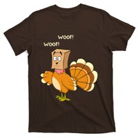 Thanksgiving Dog Fake Dog Woof Thanksgiving Turkey T-Shirt