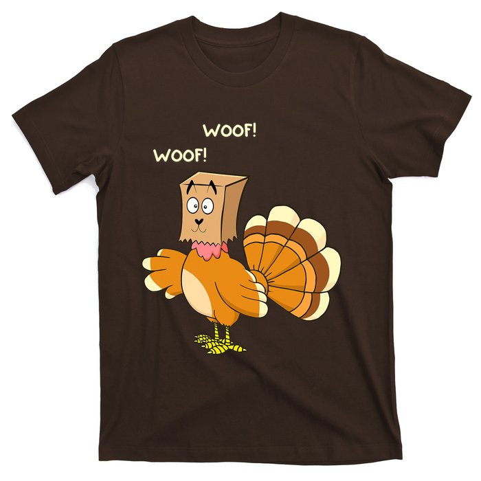 Thanksgiving Dog Fake Dog Woof Thanksgiving Turkey T-Shirt