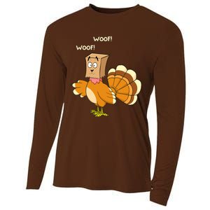 Thanksgiving Dog Fake Dog Woof Thanksgiving Turkey Cooling Performance Long Sleeve Crew