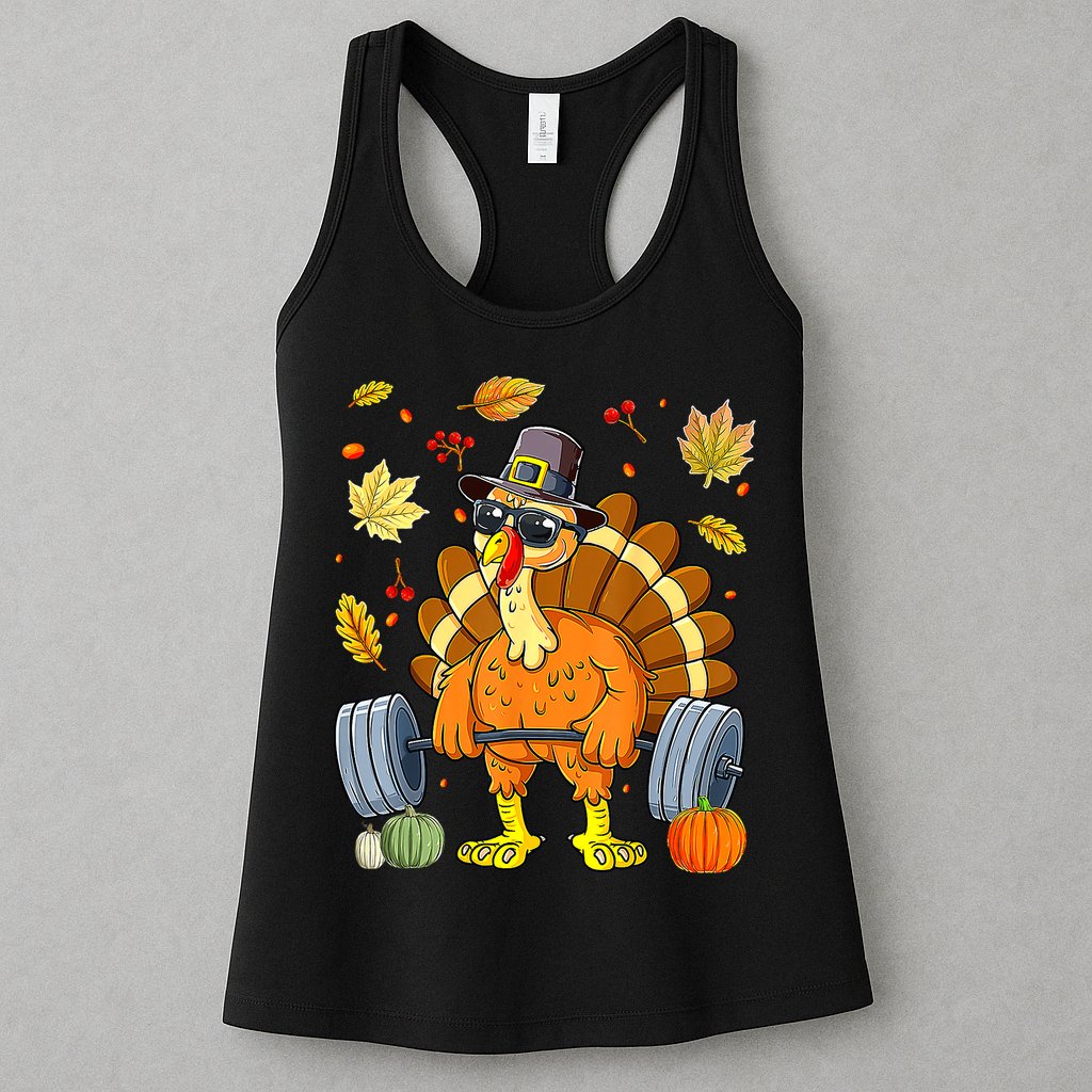 Turkey Deadlift Fitness Weightlifting Thanksgiving Day Womens Tank Top