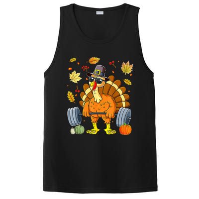 Turkey Deadlift Fitness Weightlifting Thanksgiving Day PosiCharge Competitor Tank