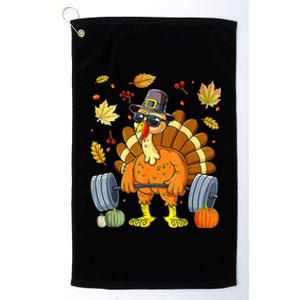 Turkey Deadlift Fitness Weightlifting Thanksgiving Day Platinum Collection Golf Towel