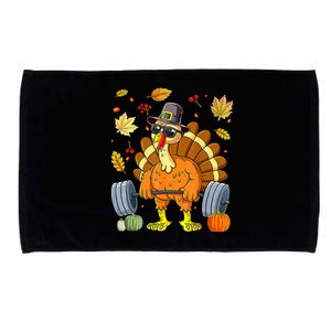 Turkey Deadlift Fitness Weightlifting Thanksgiving Day Microfiber Hand Towel