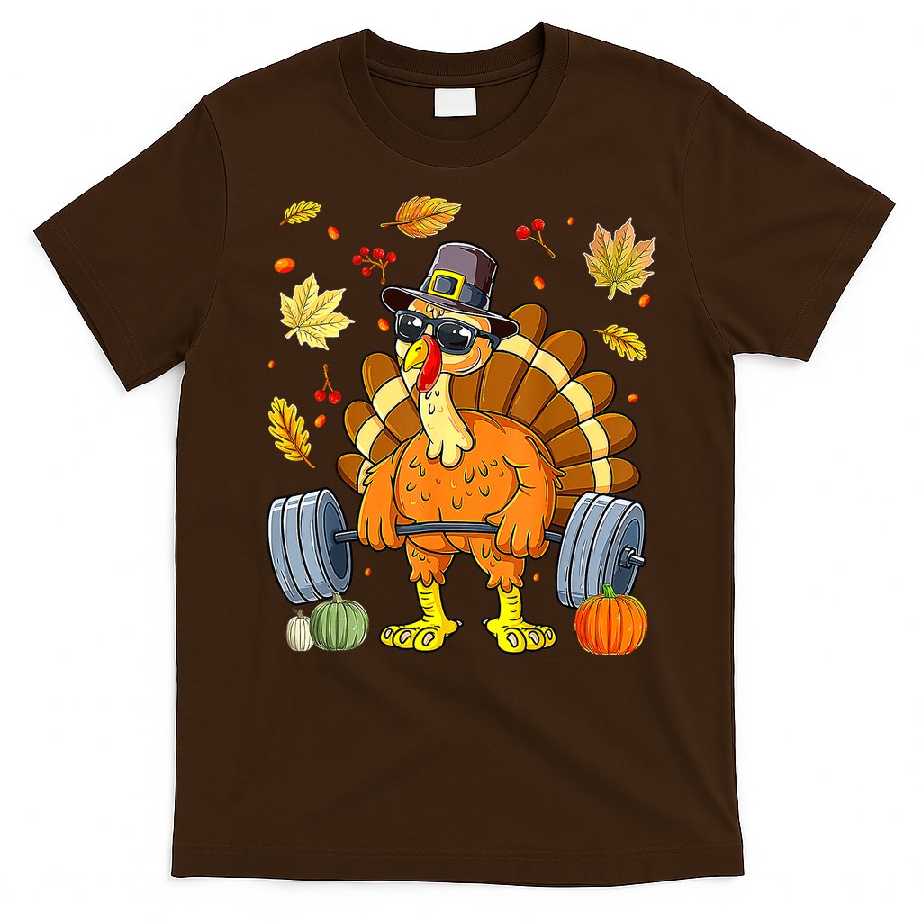 Turkey Deadlift Fitness Weightlifting Thanksgiving Day T-Shirt