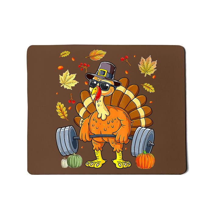 Turkey Deadlift Fitness Weightlifting Thanksgiving Day Mousepad