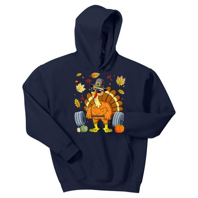 Turkey Deadlift Fitness Weightlifting Thanksgiving Day Kids Hoodie