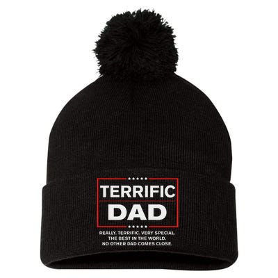 Terrific Dad Funny Donald Trump Fathers Day Gift Pom Pom 12in Knit Beanie