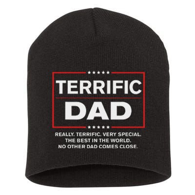 Terrific Dad Funny Donald Trump Fathers Day Gift Short Acrylic Beanie