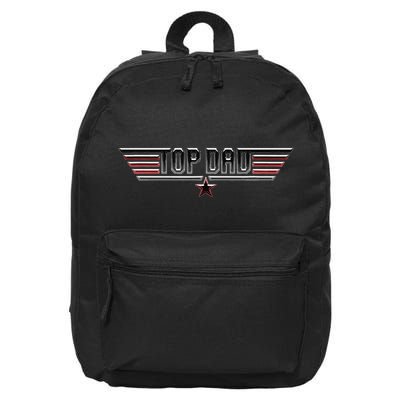 Top Dad Funny Gift Father Fathers Day 80s Daddy 1980s 16 in Basic Backpack