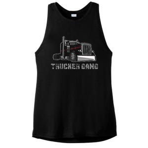 Truck Driver Funny Big Trucking Trucker Gang Ladies PosiCharge Tri-Blend Wicking Tank