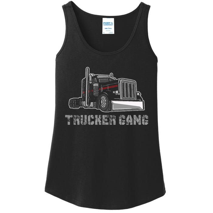 Truck Driver Funny Big Trucking Trucker Gang Ladies Essential Tank