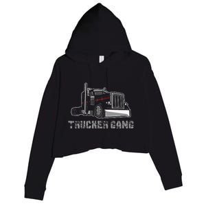 Truck Driver Funny Big Trucking Trucker Gang Crop Fleece Hoodie