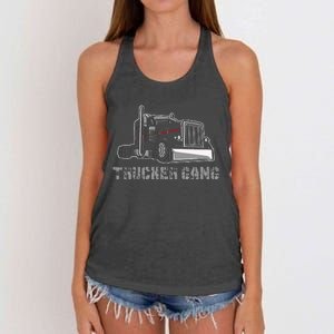 Truck Driver Funny Big Trucking Trucker Gang Women's Knotted Racerback Tank