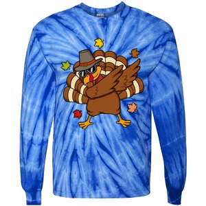 Turkey Dabbing Funny Thanksgiving Family Graphic Great Gift Tie-Dye Long Sleeve Shirt