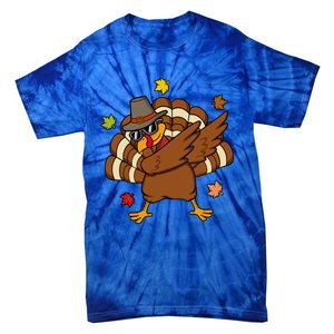 Turkey Dabbing Funny Thanksgiving Family Graphic Great Gift Tie-Dye T-Shirt