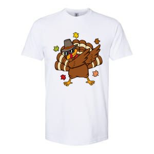 Turkey Dabbing Funny Thanksgiving Family Graphic Great Gift Softstyle CVC T-Shirt