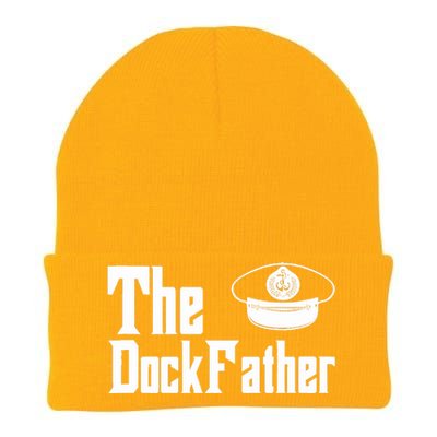 The Dock Father Captain Of The Boat Dad Funny Fathers Day Knit Cap Winter Beanie