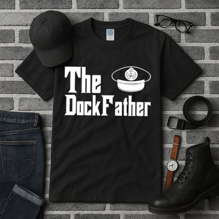 The Dock Father Captain Of The Boat Dad Funny Fathers Day Tall T-Shirt