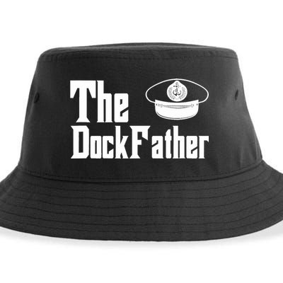 The Dock Father Captain Of The Boat Dad Funny Fathers Day Sustainable Bucket Hat
