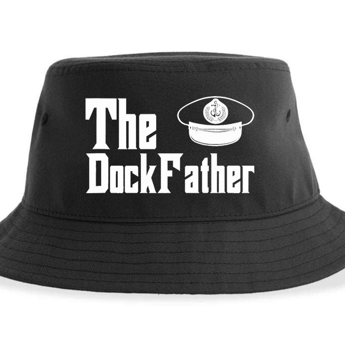 The Dock Father Captain Of The Boat Dad Funny Fathers Day Sustainable Bucket Hat