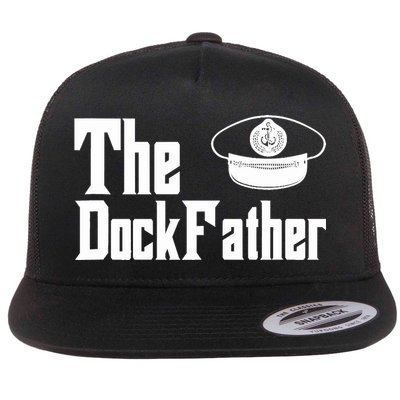The Dock Father Captain Of The Boat Dad Funny Fathers Day Flatbill Hat