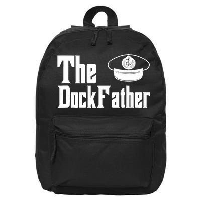 The Dock Father Captain Of The Boat Dad Funny Fathers Day 16 in Basic Backpack