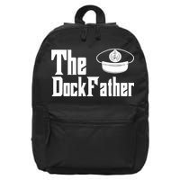 The Dock Father Captain Of The Boat Dad Funny Fathers Day 16 in Basic Backpack