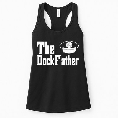 The Dock Father Captain Of The Boat Dad Funny Fathers Day Womens Tank Top