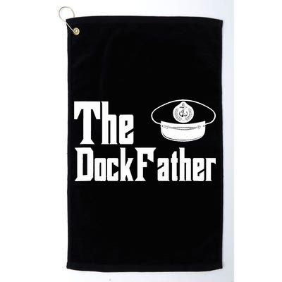 The Dock Father Captain Of The Boat Dad Funny Fathers Day Golf Towel